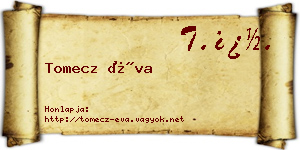 Tomecz Éva névjegykártya