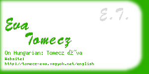 eva tomecz business card